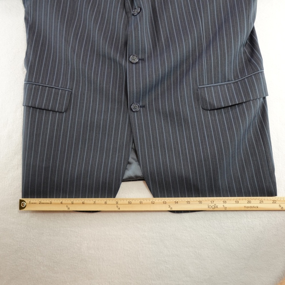 Jack Victor Blazer Mens 44R 100% Wool Blue Vitale CT Pinstripe Three Button Flaw - Picture 11 of 16